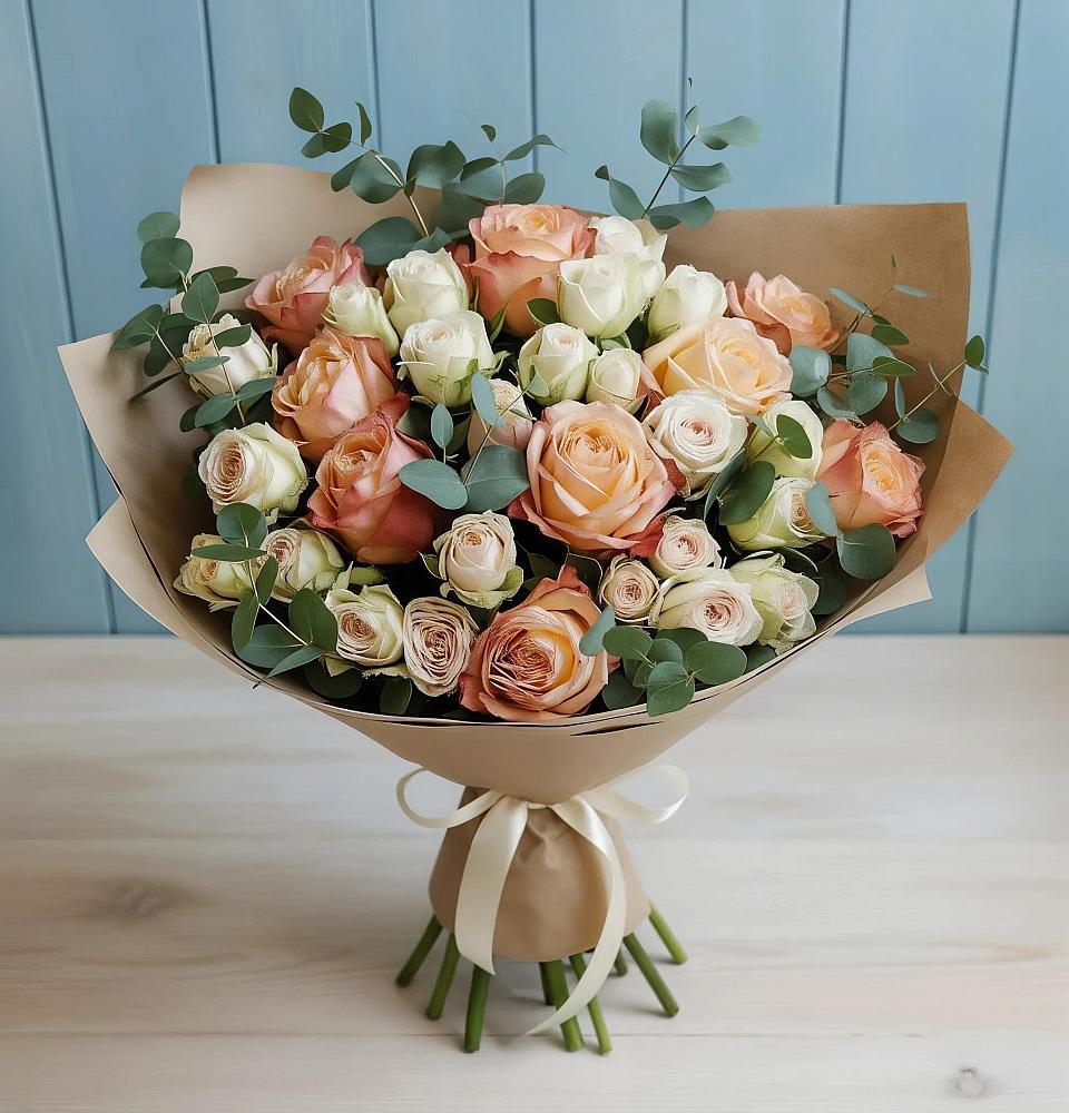 Букет цветов из: Альстромерии и Розы в Армавире