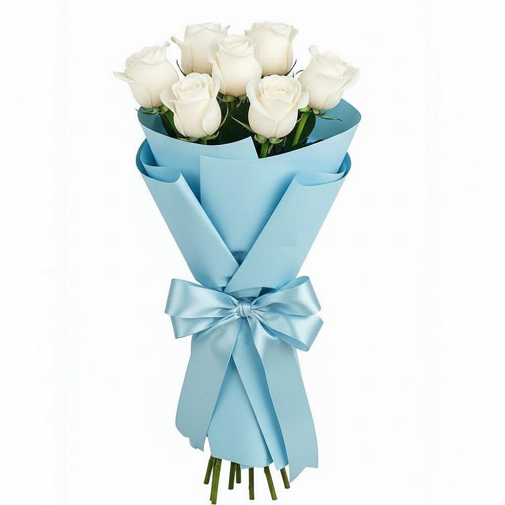 Букет 7 белых роз Проуд в Армавире