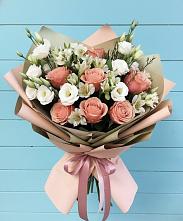 Букет цветов из:  Розы, Альстромерии и Лизиантусы в Армавире