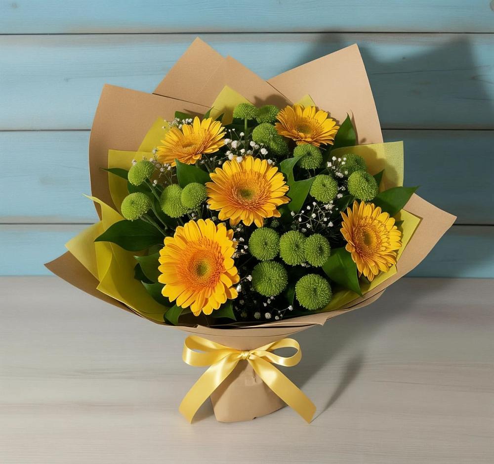 Букет цветов из: Герберы и Хризантемы в Армавире