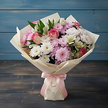 Букет цветов из:  Хризантемы, Альстромерии и Розы в Армавире