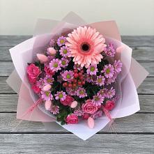 Букет цветов из:  Розы, Герберы и Хризантемы #REPLACE_PRED# Армавире
