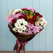 Букет цветов из:  Розы, Хризантемы и Альстромерии в Армавире