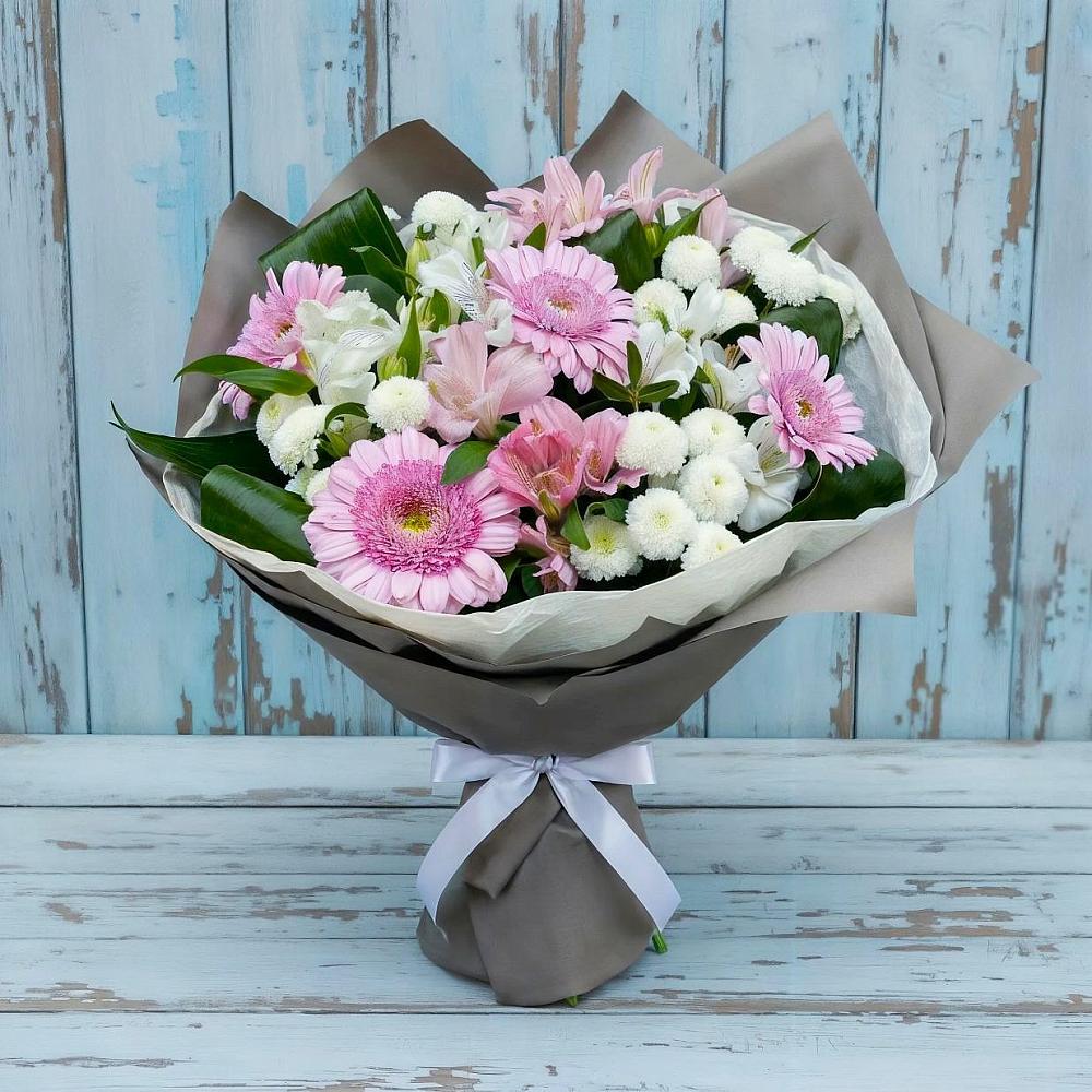 Букет цветов из: Герберы, Альстромерии и Хризантемы в Армавире