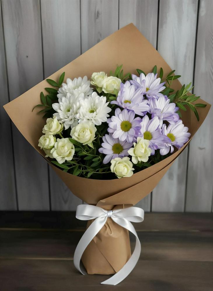 Букет цветов из: Хризантемы и Розы в Армавире